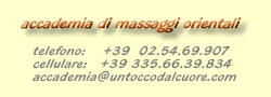 Massaggi: hawaiano, lomi lomi, sea malay, ayurvedico, stone massage, mukhashiroabhyangam. Bodywork: aquawellness, reiki. Inoltre: meditazione, chakra sound, kundalini, nataraj, nadabrahma, hearth chakra, costellazioni familiari. Altre tecniche: Ikebana.